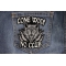 Lone Wolf No Club Small Biker Patch Lone Wolf No Club Small Biker Patch shown on jeans