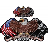 POW MIA Eagle Patch Set of Small and Large Iron on Patches