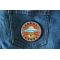 Spiritual Eye UFO Novelty Iron on Patch shown on jeans
