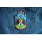Spiritual Hand Iron on Patch Spiritual Hand Novelty Iron on Patch shown on jeans