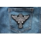 Cross with Wings Iron on Christian Patch Cross with Wings Iron on Christian Patch shown on jeans