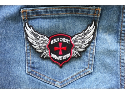 Jesus Christ Lord and Savior Wings Christian Iron on Patch