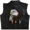 Eagle and Feathers in Dream Catcher Patch, Large Eagle Patches for Jackets shown on leather vest