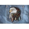 Eagle Feathers Dreamcatcher Native Shaman Patch Iron on  shown on jeans