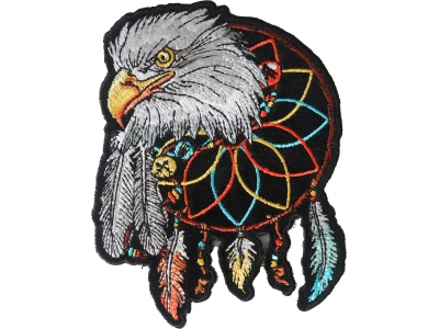 Eagle Feathers Dreamcatcher Native Shaman Embroidered Iron on or Sew on Patch 
