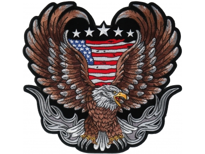 Brown Eagle Bird is Flying 6,3x5,5cm Application Embroided Patch Badges Iron on Patches