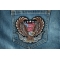 Patriotic Biker Eagle Embroidered Patch Patriotic Biker Eagle Patch Iron on applique shown on jeans