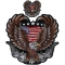 Patriotic Brown Eagle Patch set with American Flags