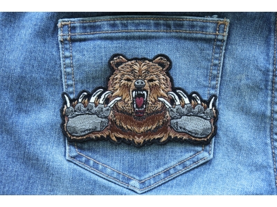 Brown Bear Claws Iron on Patch