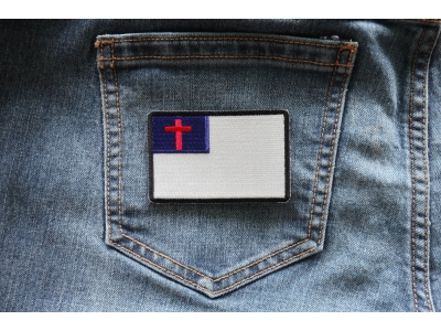 Christian Flag Patch with Black Borders