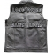 Loud Pipes Save Lives Large Biker Patch Set, Large Back Patches shown on leather vest