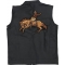 Cowboy on Horse Large Jacket Patch Cowboy on Horse Patch, Large Animal Patches for Jackets shown on leather vest