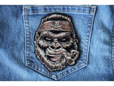 Cigar Gorilla Patch with Skull Headwrap