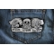 Heard Nothing Saw Nothing Said Nothing Small Skulls Patch Heard Nothing Saw Nothing Said Nothing Skulls Patch shown on jeans