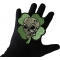 Clover Skull Patch, Biker Skull Patches shown on hand for size comparison