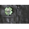 Clover Skull Patch, Biker Skull Patches shown on leather vest