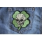 Clover Skull Patch shown on jeans