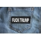 Fuck Trump Patch shown on jeans