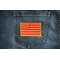 Red and Yellow US Flag Patch Red and Yellow US Flag Patch shown on jeans