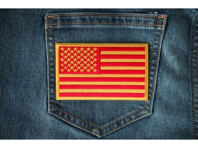 US Flag Patch Red Yellow Marine Colors
