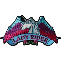 Lady Rider Unicorn Large Back Patch