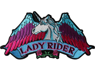 Lady Rider Unicorn Large Back Patch