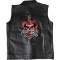 Jester Skull Patch, Large Skull Patches for Biker Jackets shown on leather vest