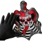 Jester Skull Patch, Large Skull Patches for Biker Jackets shown on hand for size comparison