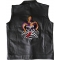 Jester Skull Large Patch Jester Clown Skull Patch, Large Skull Patches for Back of Vests shown on leather vest