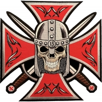 Maltese Cross Skull Knight Patch