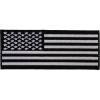American Flag Patch Black White 5 inch