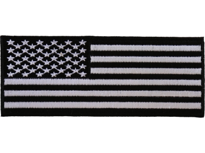 American Flag Patch Black White 5 inch