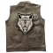 Wolf Patch, Large Animal Patches for Jackets shown on leather vest