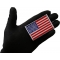 American Flag Patch Silver Border | Embroidered Patches American Flag Patch Silver Border shown on hand for size comparison