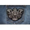 FAFO Skeleton Rider on Motorcycle Patch shown on jeans