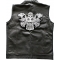 Motorcycle Jacket/Vest Embroidered Biker Patch - Skeleton Rider FAFO Patch shown on leather vest