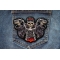 Skeleton Rider on Bike FAFO Patch shown on jeans