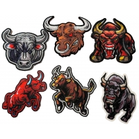 Bull Patches, Embroidered Iron on or Sew on Patch for Back Packs and Jackets