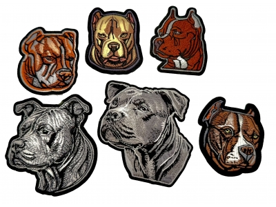 Pitbul Patches, Embroidered Sew or Iron on to Bags and Jackets