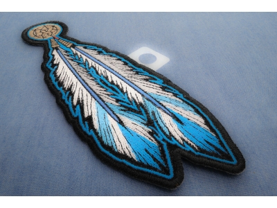 Blue White Feathers Patch | Embroidered Patches