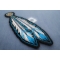 Blue White Feathers Patch diagonal view