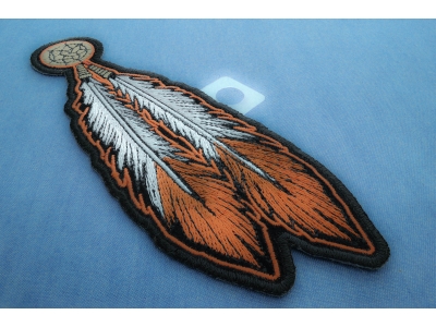 Brown White Feathers Patch | Embroidered Patches