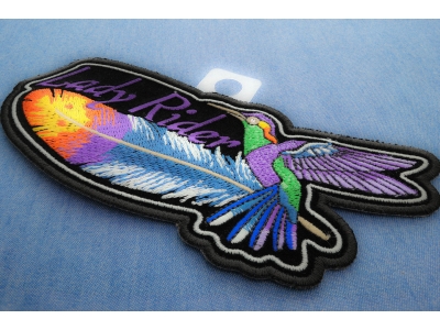 Hummingbird Lady Rider Feather Small Patch