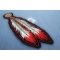 Red White Feathers Patch | Embroidered Patches Red White Feathers Patch diagonal view