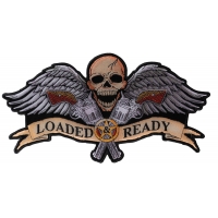 Loaded And Ready Skull Wings Guns Large Patch | Embroidered Patches Loaded And Ready Skull Wings Guns Large Patch | Embroidered Patches