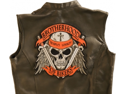 Brotherhood of Bikers Respect and Loyalty Skull Large Biker Back Patch