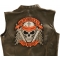Brotherhood of Bikers Respect and Loyalty Skull Patch, Large Skull Patches for Biker Jackets shown on leather vest