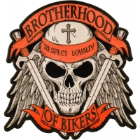 Brotherhood of Bikers Respect and Loyalty Skull Large Biker Back Patch