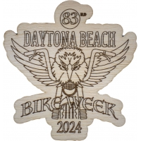 Daytona Bike Week Souvenir 2024 Wood Coaster