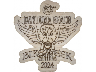 Daytona Bike Week Souvenir 2024 Wood Coaster